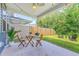 Relaxing covered patio with outdoor seating, ideal for dining and enjoying the beautiful backyard at 5135 Park Creek Ave, North Charleston, SC 29418