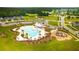 Community pool and playground from an aerial view, highlighting the community's amenities at 627 Macintyre Cir, Summerville, SC 29486