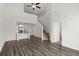 Open concept living space showing stairs and the kitchen at 9712 Transplanter Cir, Ladson, SC 29456