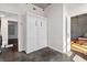 Bedroom featuring a murphy bed, exposed ceiling and hardwood style floor at 1 Cool Blow St # 124, Charleston, SC 29403