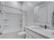 Clean bathroom with shower over tub, single vanity, and a mirror at 111 Medford St, Summerville, SC 29486