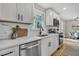 Kitchen featuring white cabinets, stainless steel appliances, and modern fixtures at 1391 Fairfield Ave, Charleston, SC 29407