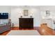 Bright living room featuring hardwood floors, stylish furniture, and neutral paint at 1408 Goblet Ave, Mount Pleasant, SC 29464