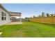 Lush backyard features a wooden fence, lawn, and covered patio at 158 Hayworth Rd, Summerville, SC 29486