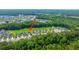 Aerial view of a large neighborhood next to a pond and wooded area at 1689 Eider Down Dr, Summerville, SC 29483