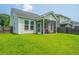 The backyard features a well-maintained lawn and a screened porch, perfect for outdoor activities and relaxation at 1689 Eider Down Dr, Summerville, SC 29483