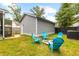 Spacious backyard with a charming fire pit and Adirondack chairs at 1928 Mossdale Dr, Johns Island, SC 29455