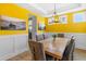 Dining room featuring a wooden table, comfortable seating, and bright yellow walls at 1928 Mossdale Dr, Johns Island, SC 29455