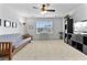 Spacious bonus room with neutral carpet, natural light, and futon sofa and entertainment center at 255 Decatur Dr, Summerville, SC 29486