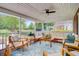 Relaxing screened patio with comfortable furniture and view of the yard at 4246 Club Course Dr, North Charleston, SC 29420