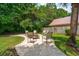 Backyard with a concrete patio featuring an outdoor firepit and seating for relaxation at 4939 Ashby Ave, North Charleston, SC 29405