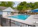 Community pool with lounge chairs and umbrellas, providing a refreshing recreational space at 507 Stinson Dr # B3, Charleston, SC 29407