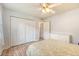 Bedroom featuring hardwood floors, a ceiling fan, and a closet at 516 Arlington Dr # B4, Charleston, SC 29414