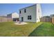 A spacious backyard with a stone fire pit and well-maintained lawn at 596 Wayton Cir, Moncks Corner, SC 29461