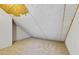 Unfinished attic space with carpeted floor, exposed roof beams, and slanted ceiling at 800 Enclave Ter, Summerville, SC 29483