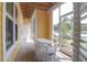 Outdoor porch with white wicker chairs, a table, and a view of the yard at 1014 Rosewood Ln, Mount Pleasant, SC 29464