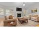 Inviting living room featuring a fireplace, hardwood floors and lots of natural light at 111 Long Bow Rd, Summerville, SC 29485