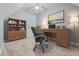 Cozy home office featuring a ceiling fan, bookcase, desk and chair at 111 Long Bow Rd, Summerville, SC 29485