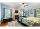 Tranquil main bedroom with fireplace, king bed, and blue color palette at 127 White Pine Way, Summerville, SC 29485