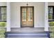 Elegant front door with glass panels and modern hardware, leading to a welcoming entry at 142 Argosy Dr, Summerville, SC 29483