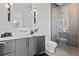 Modern bathroom featuring stylish vanity, sleek fixtures, and frameless glass shower at 156 Nobels Point St, Charleston, SC 29492