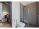 Modern bathroom featuring glass walk-in shower with grey mosaic tile at 156 Nobels Point St, Charleston, SC 29492