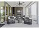 This modern patio features sleek outdoor furniture, a fireplace, and views at 156 Nobels Point St, Charleston, SC 29492