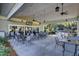 Spacious outdoor patio with ample seating, ceiling fans, and views of lush greenery at 16 Oatly Cir, Charleston, SC 29414