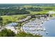 Scenic aerial view of waterfront homes with private boat docks in a beautiful marina at 1815 Long Bend Dr, Seabrook Island, SC 29455