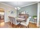 Dining area featuring a wooden table, cushioned chairs, and a sideboard under a decorative mirror for storage at 202 Center Hill Ct, Summerville, SC 29485