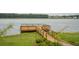 Scenic wooden dock with railings, offering serene lake views at 259 Camber Rd, Huger, SC 29450