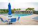 Community pool with an umbrella table and plenty of seating at 259 Camber Rd, Huger, SC 29450