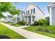 Street view showing charming new home with landscaped lawn, sidewalk, and neighboring houses under a clear sky at 3 Clearblue Loop, Summerville, SC 29486