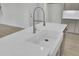 Close up on the island sink with stainless steel faucet and quartz countertops at 3029 Robeson Trce, Johns Island, SC 29455
