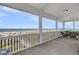 Covered porch showcasing ocean views and comfortable seating areas at 3126-B Palmetto Blvd # 4, Edisto Island, SC 29438