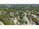An aerial perspective showcasing a neighborhood with tree-lined streets and manicured lawns at 3813 Battleview Ct, North Charleston, SC 29420