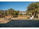 Great backyard with lots of space, picnic table, privacy fence and tall palm trees, perfect for outdoor living at 405 Palmetto Blvd, Edisto Island, SC 29438