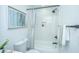 Bathroom with tub/shower featuring white subway tile, shower curtain, and a rainfall shower head at 4233 Oakridge Dr, North Charleston, SC 29418