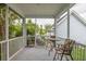 Relaxing screened-in porch features comfortable seating and a tranquil view of the surrounding greenery at 4953 W Liberty Park Cir, North Charleston, SC 29405