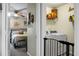 View of a bedroom leading into a laundry room with a front-load washer and dryer at 508 Glady Rd, Moncks Corner, SC 29461
