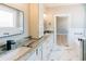 Bathroom showcasing a long vanity, stylish marble floors, and modern fixtures at 54 Summer Dr, Walterboro, SC 29488