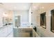 Bathroom showcasing modern fixtures, walk-in shower with glass door, and double sink vanity at 54 Summer Dr, Walterboro, SC 29488