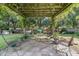 Backyard patio featuring a tiled area, chairs, potted plants, and a fire pit for outdoor relaxation at 67 Regency Oaks Dr, Summerville, SC 29485
