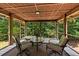 Relaxing screened-in porch with comfortable seating offers serene views of the surrounding woods at 6840 Early Jersey Rd, Meggett, SC 29449