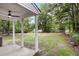 Covered back patio overlooking a large backyard at 110 Farm Rd # A, Goose Creek, SC 29445