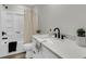 Well-lit bathroom with a white vanity, matte black faucet, and a shower-tub combination at 110 Farm Rd # A, Goose Creek, SC 29445