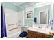 Bathroom with vanity, toilet, and tub/shower with toys at 113 Surrey Dr, Summerville, SC 29486