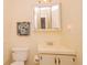 Cozy bathroom featuring a toilet and vanity with mirrored cabinet at 1211 Meadow Park Ln # B, Mount Pleasant, SC 29464