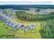 Drone shot features homes, tree-lined streets, community amenities, and proximity to shopping centers at 135 Cypress Preserve Blvd, Moncks Corner, SC 29461