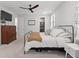 Bedroom with walk in closet, ceiling fan and white carpet at 1535 Low Pk St, Mount Pleasant, SC 29464